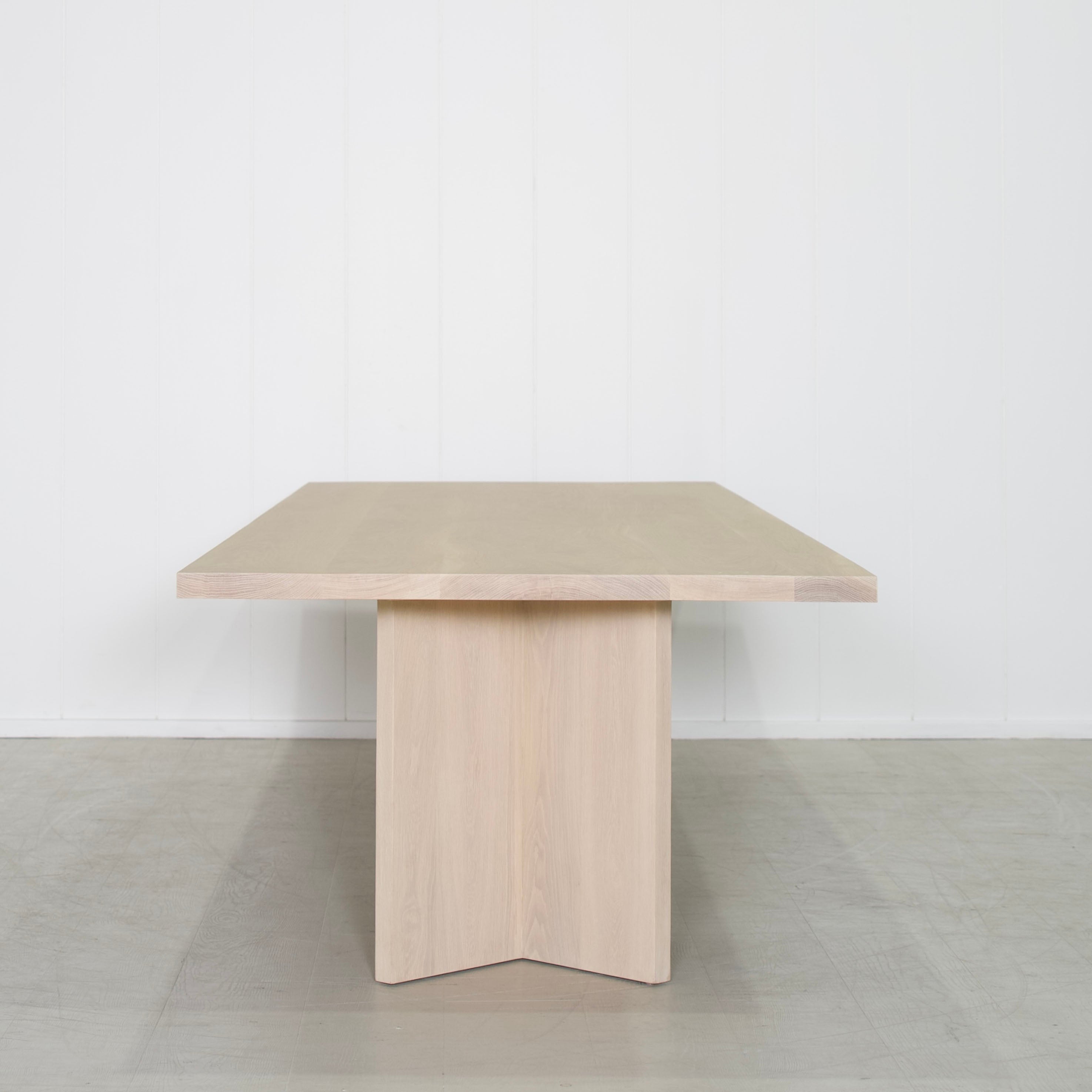 As Shown: in custom size, Mint White Natural finish.