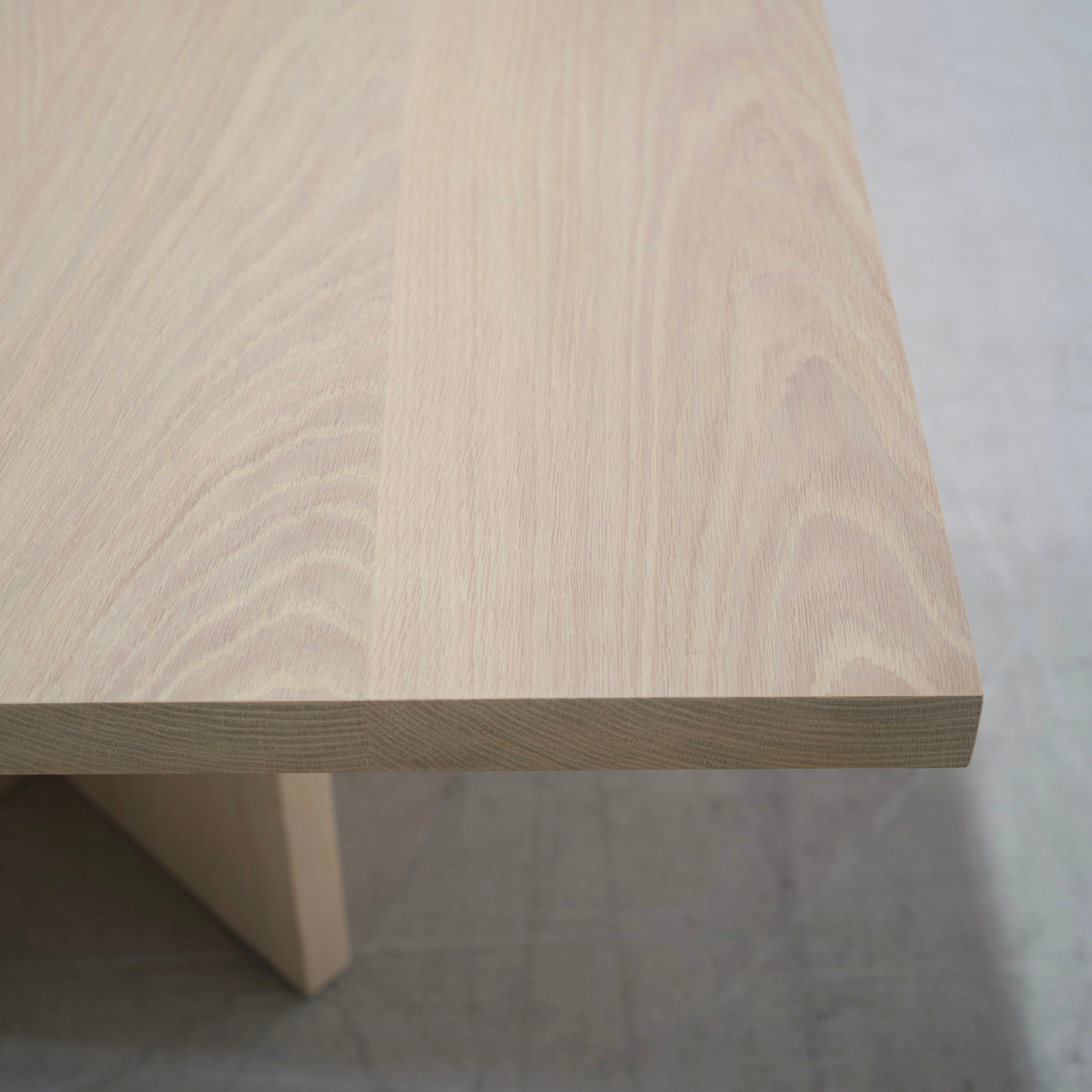 As Shown: in custom size, Mint White Natural finish.