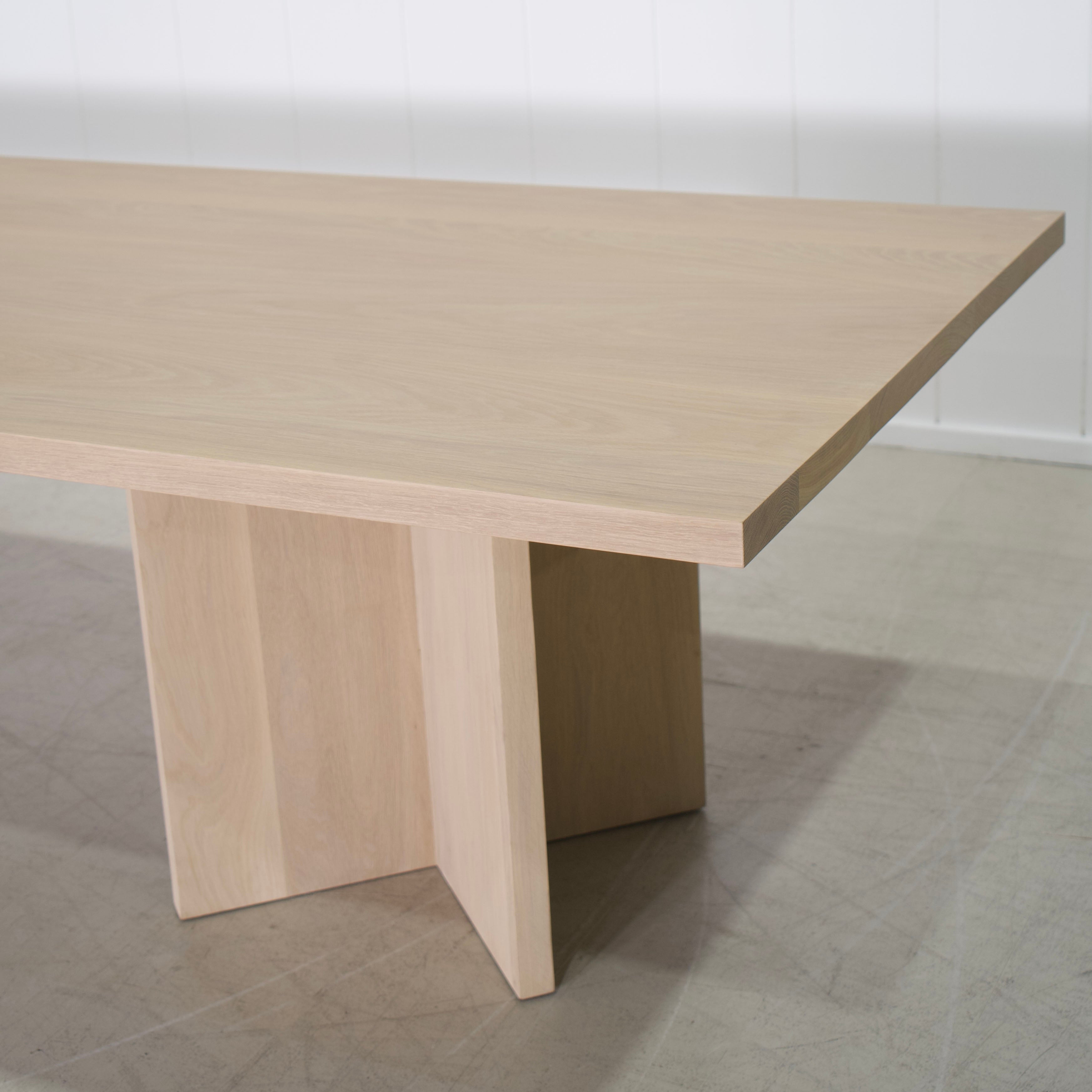 As Shown: in custom size, Mint White Natural finish.