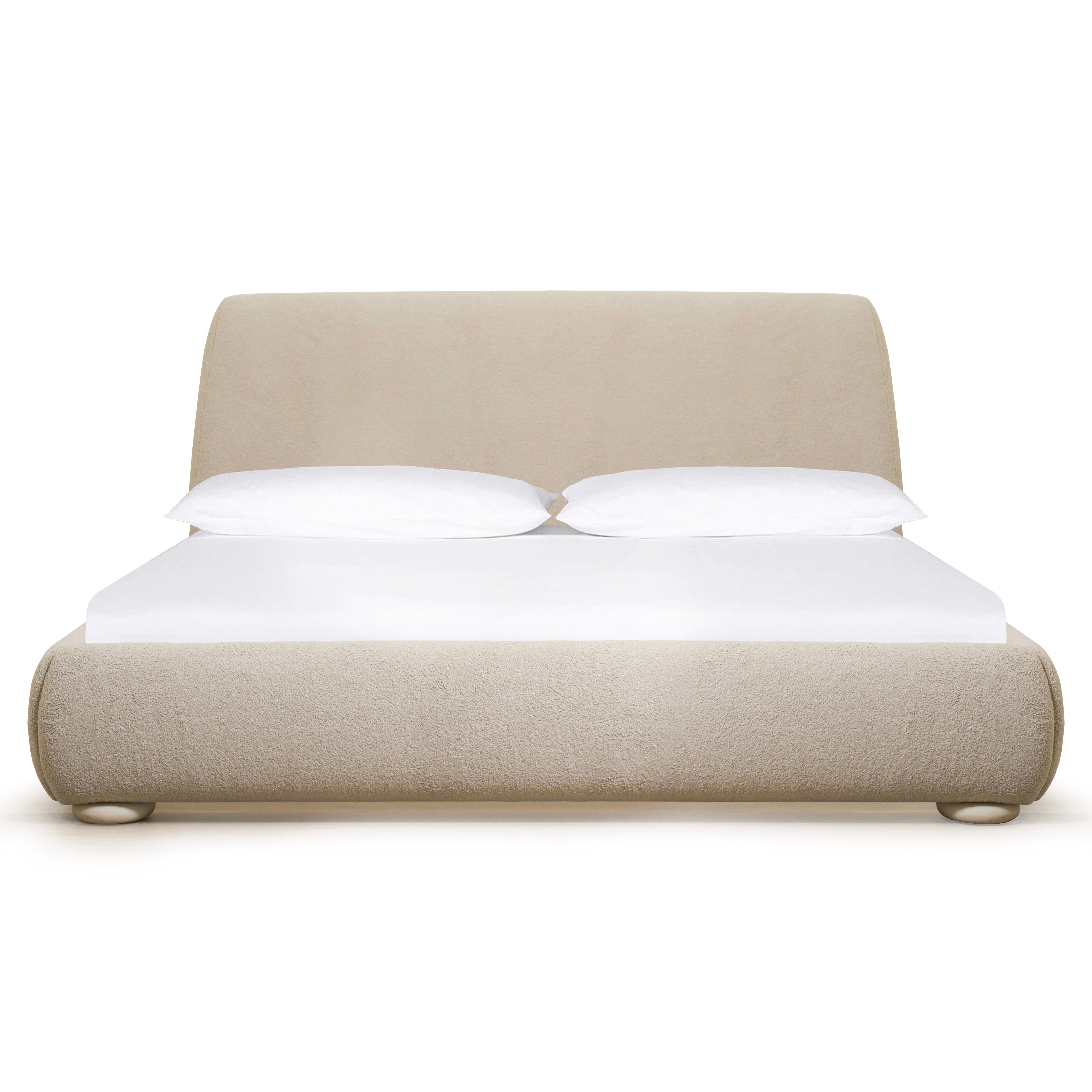 As Shown: King | Style: Upholstered | Fabric: Peak Taupe | Finish: Sand