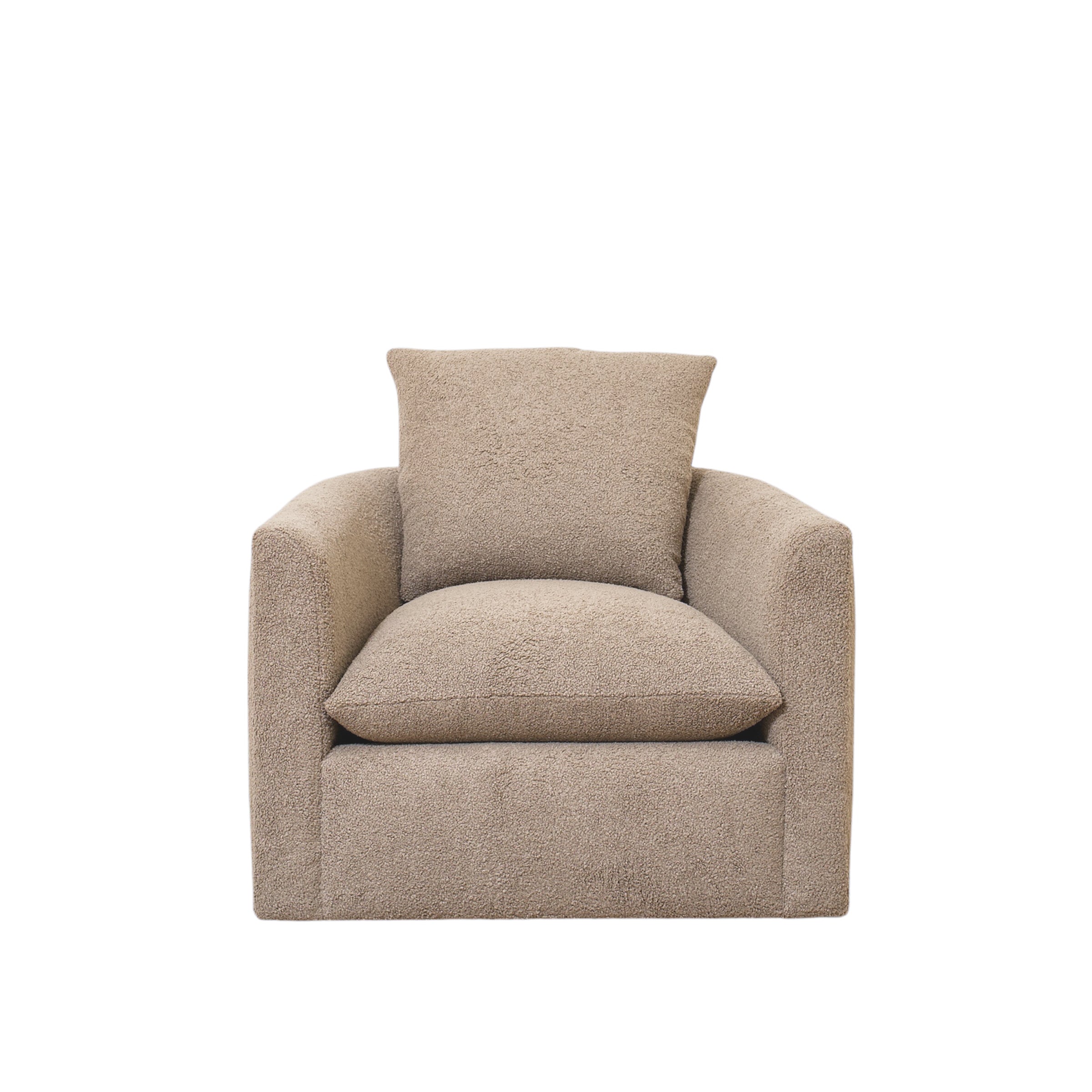 As Shown in Upholstered Peak Cocoa