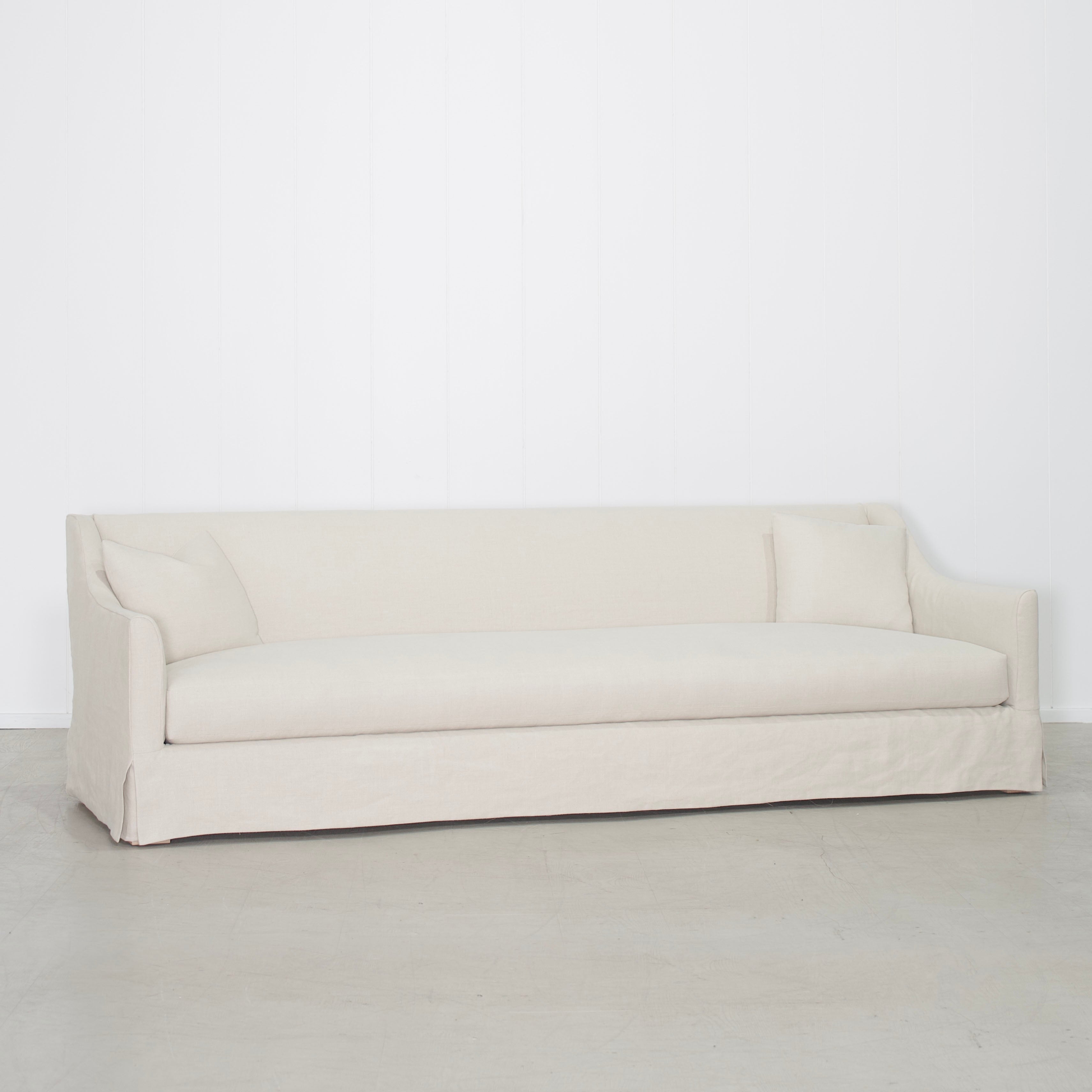 As Shown: Slipcovered in Fresno Sand with a 2 over 1 Cushion Configuration
