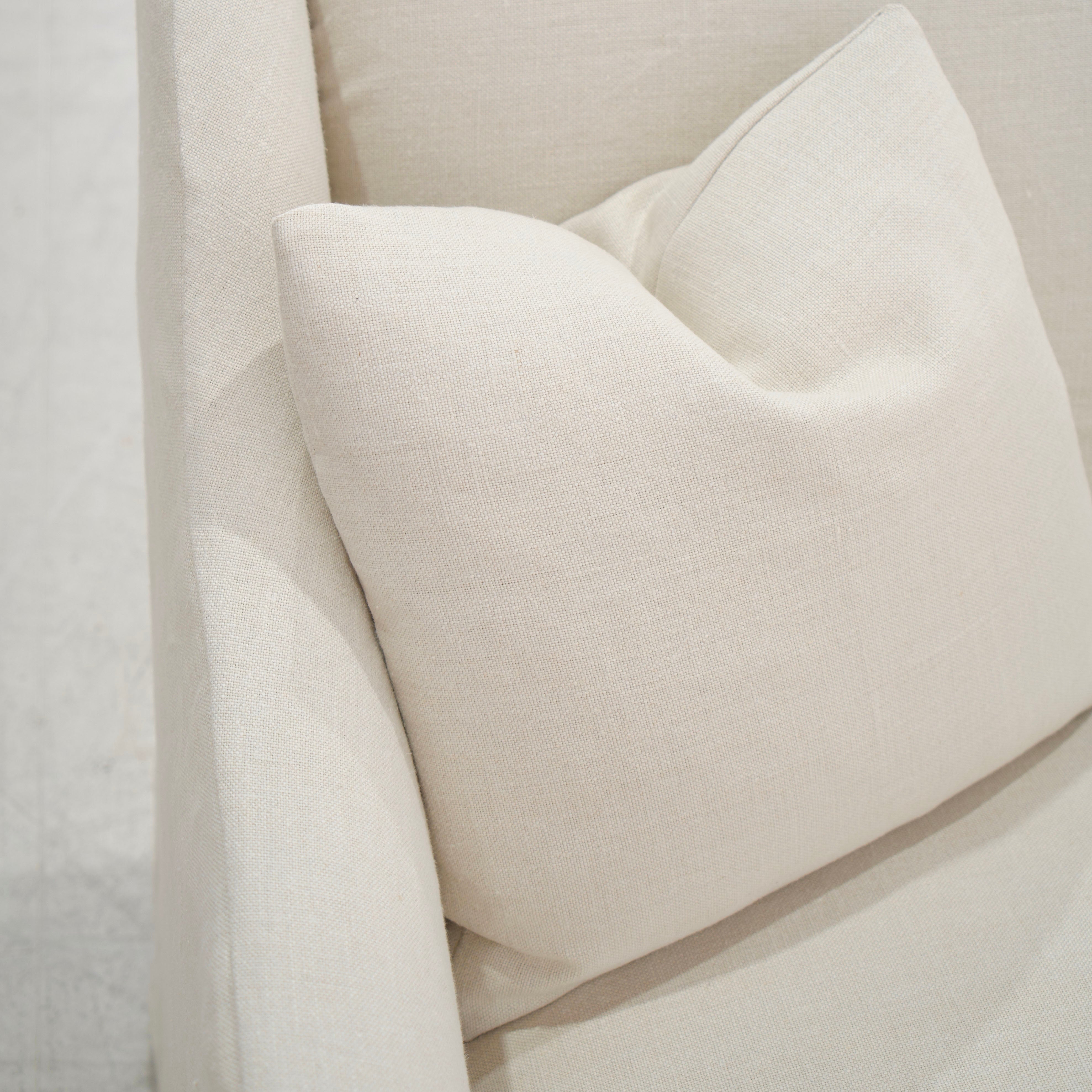 As Shown: Slipcovered in Fresno Sand with a 2 over 1 Cushion Configuration