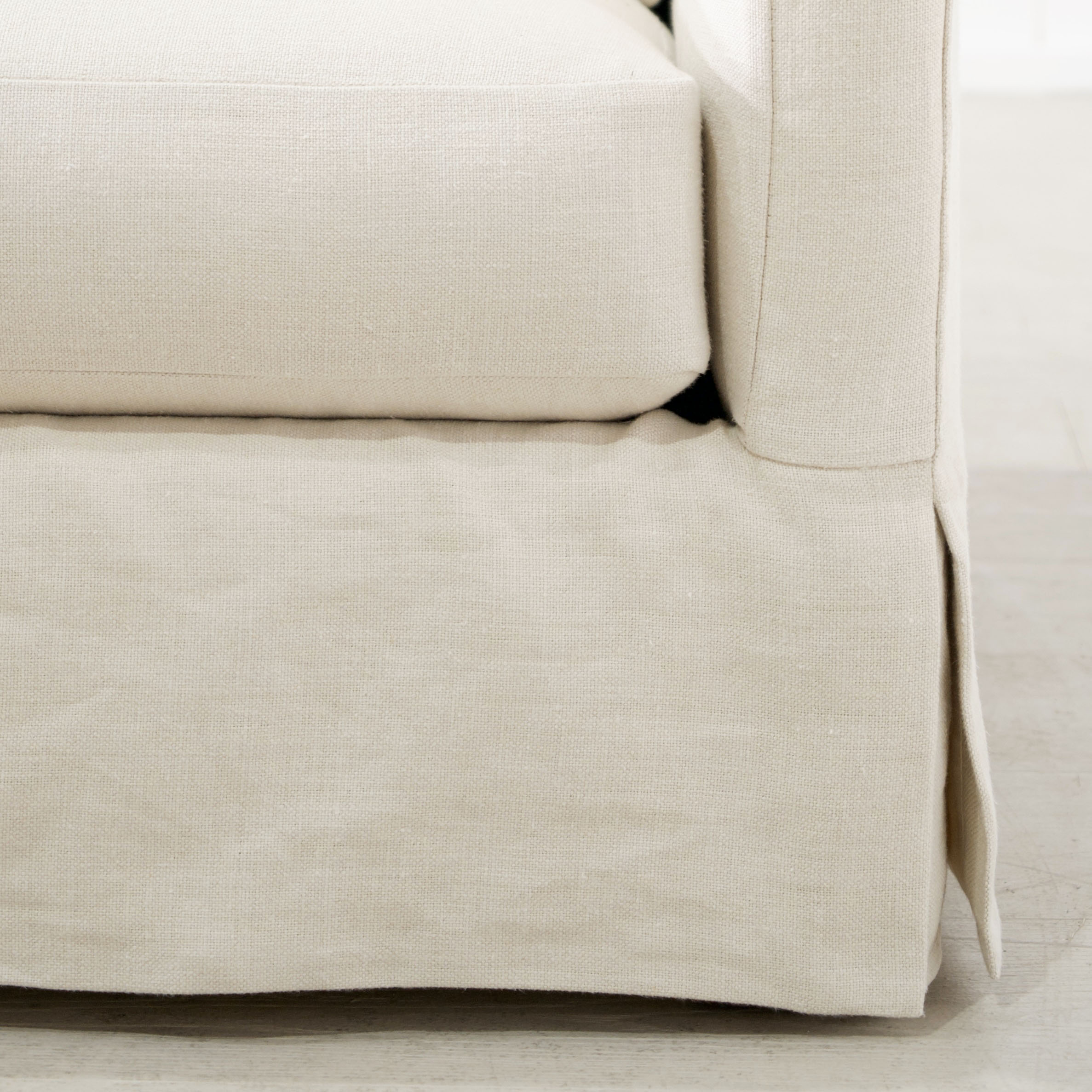 As Shown: Slipcovered in Fresno Sand with a 2 over 1 Cushion Configuration