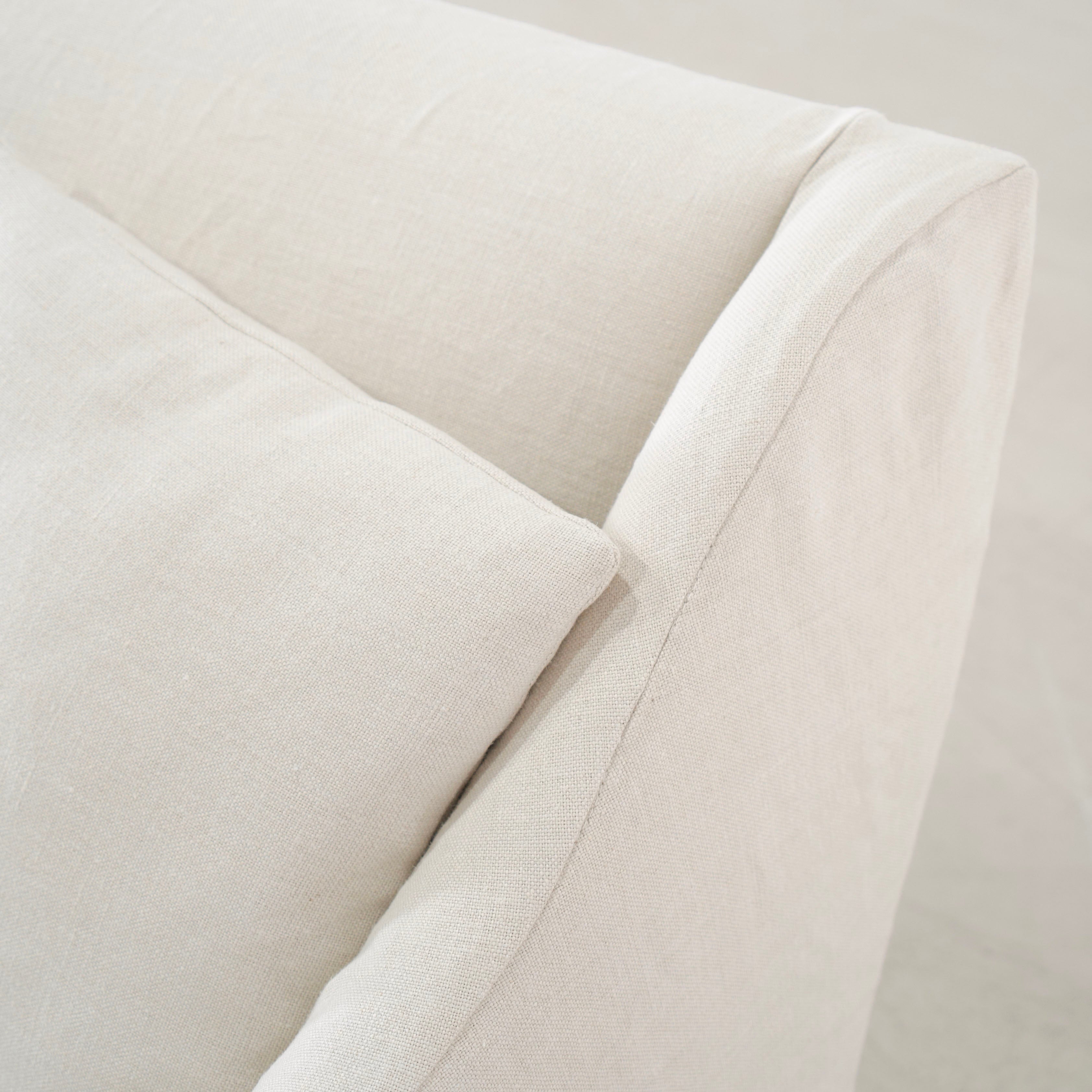 As Shown: Slipcovered in Fresno Sand with a 2 over 1 Cushion Configuration