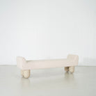 As Shown: in Teddy Ivory, oak finished in Mint White Natural.