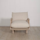 As Shown: in Belgian Oatmeal, oak finished in Mint White Natural