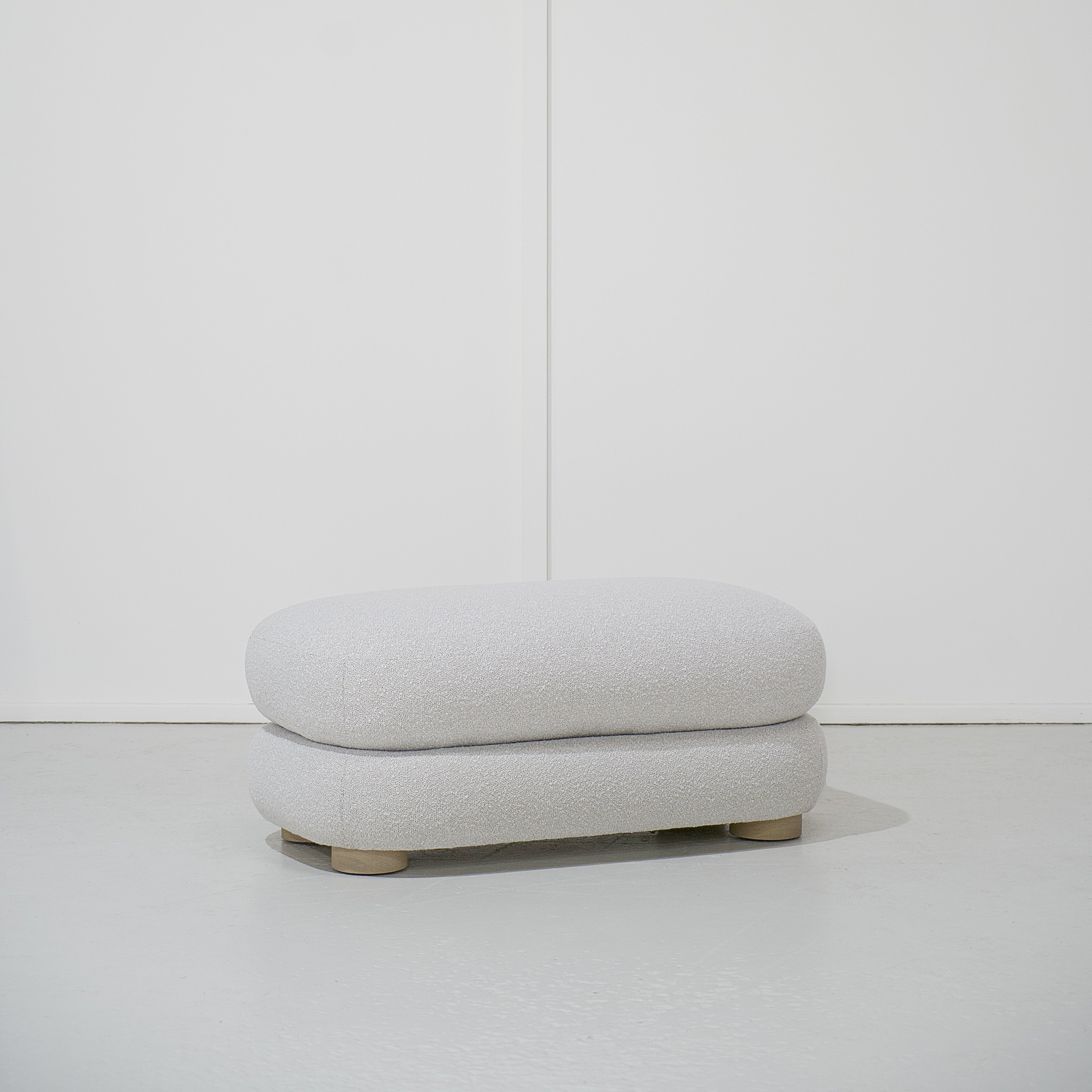 As Shown: 38"L x 20"D x 18"H | Style: Upholstered | Fabric: Marsh Oats | Finish: Natural