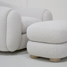 As Shown: 38"L x 20"D x 18"H | Style: Upholstered | Fabric: Marsh Oats | Finish: Natural