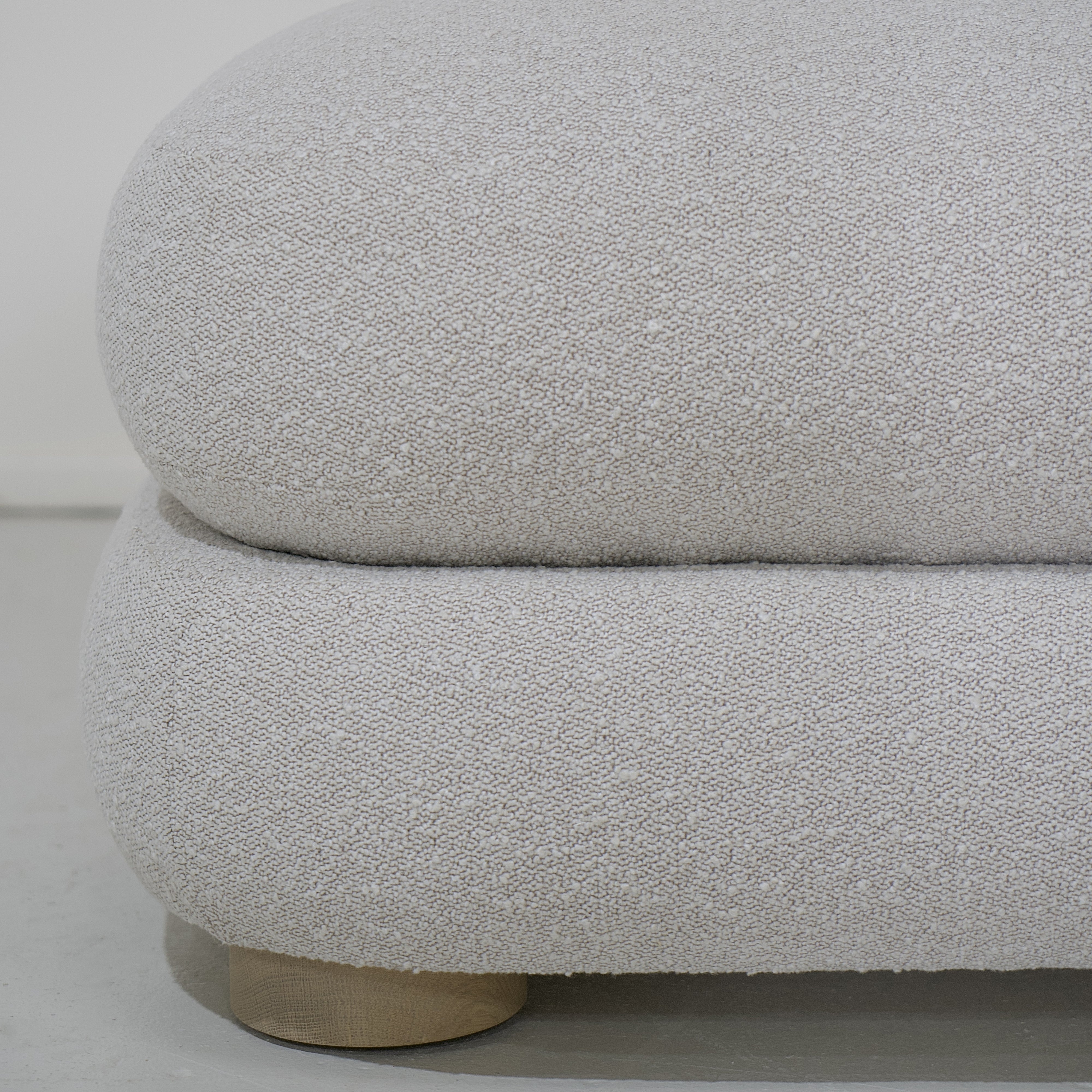 As Shown: 38"L x 20"D x 18"H | Style: Upholstered | Fabric: Marsh Oats | Finish: Natural