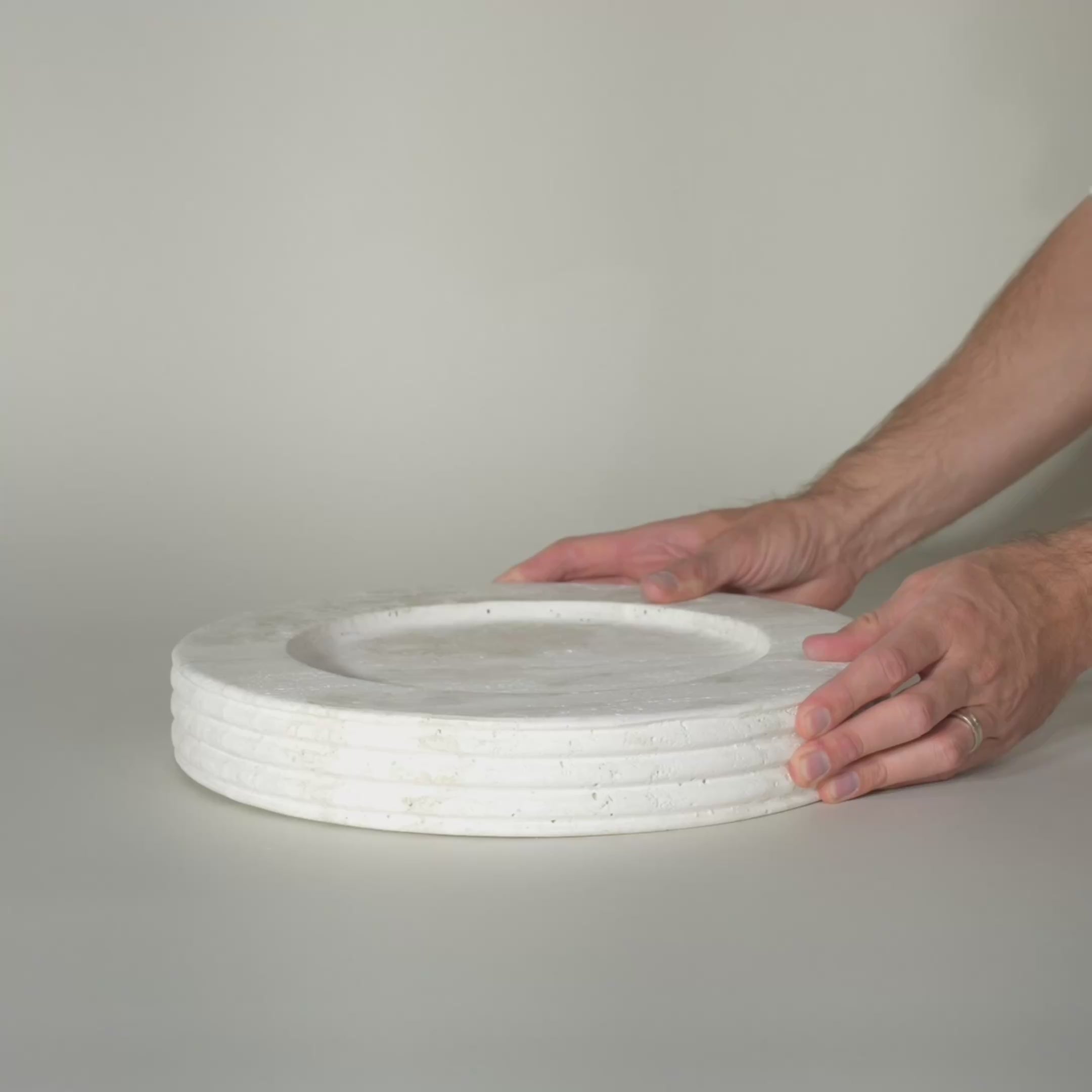 As Shown in Large, White Travertine