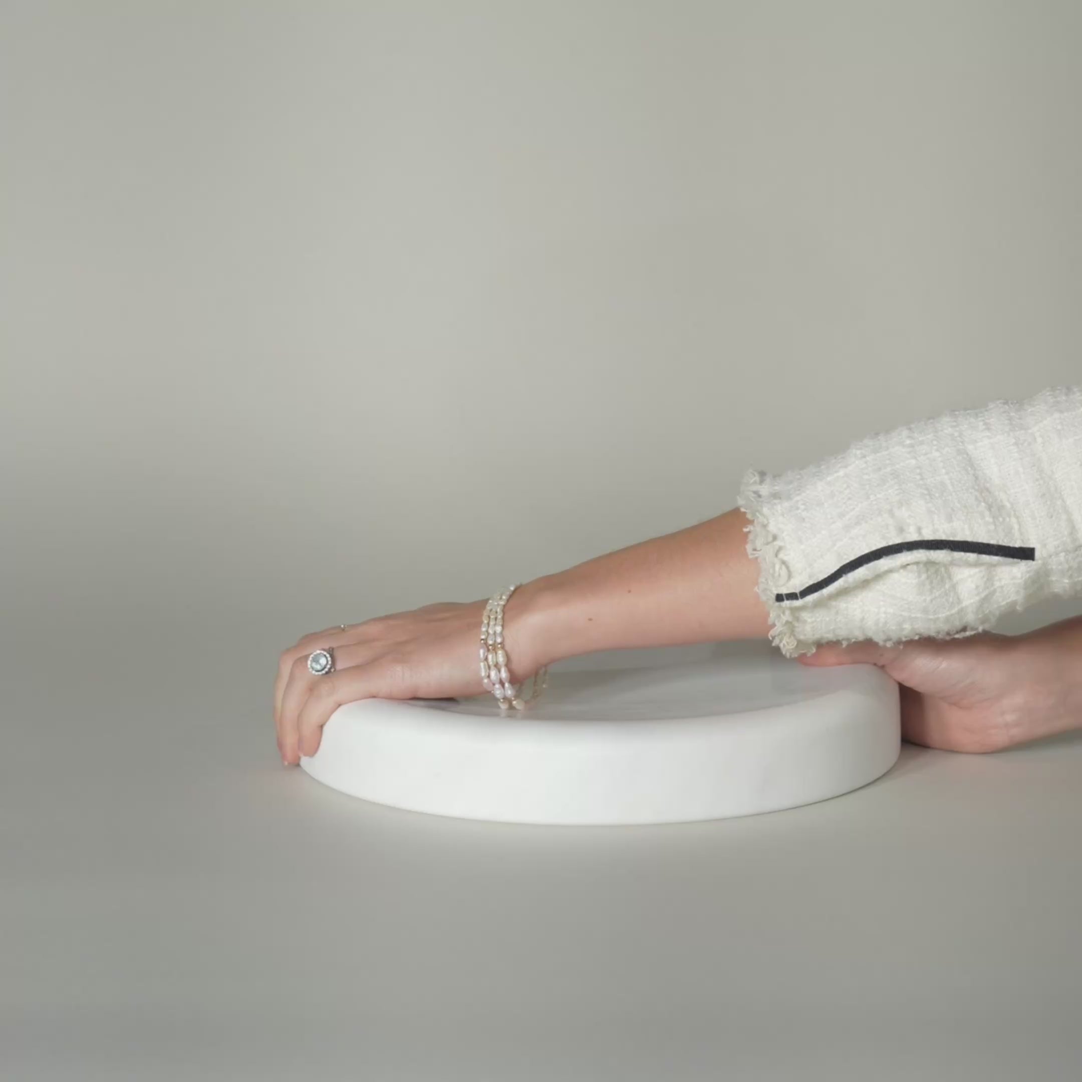 As Shown in White Jade Marble, Small
