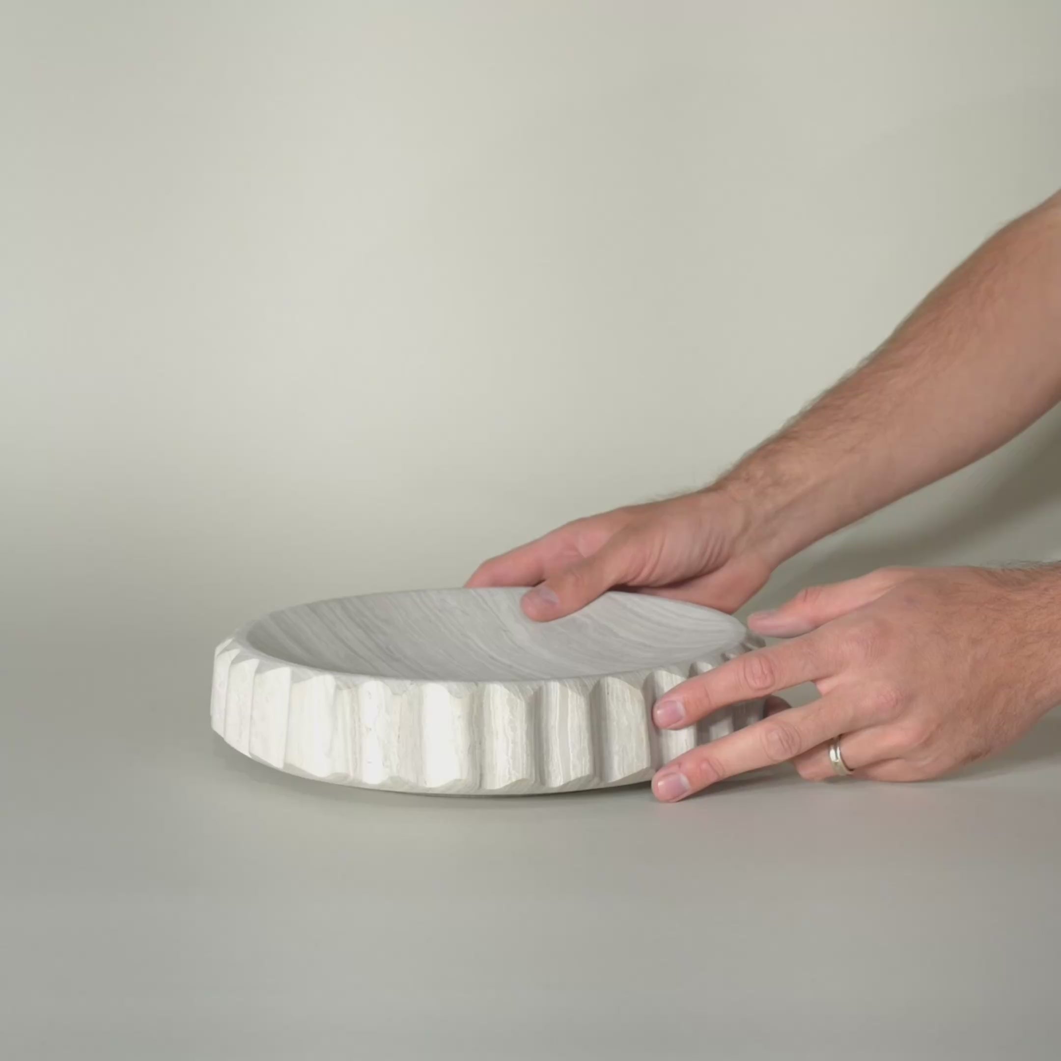 As Shown in Small, Wooden White Marble