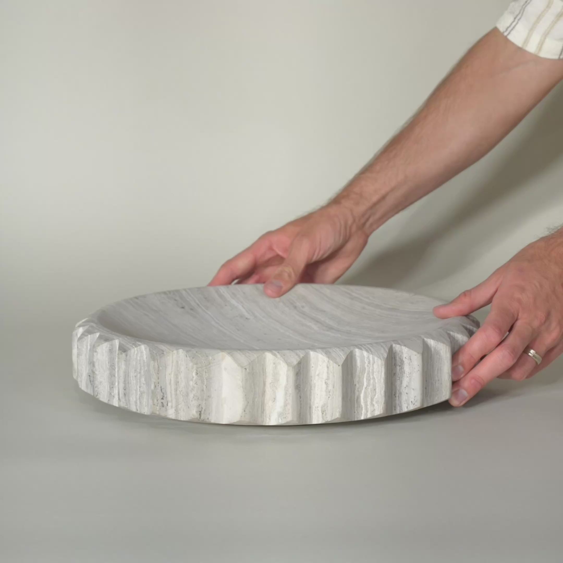 As Shown in Large, Wooden White Marble