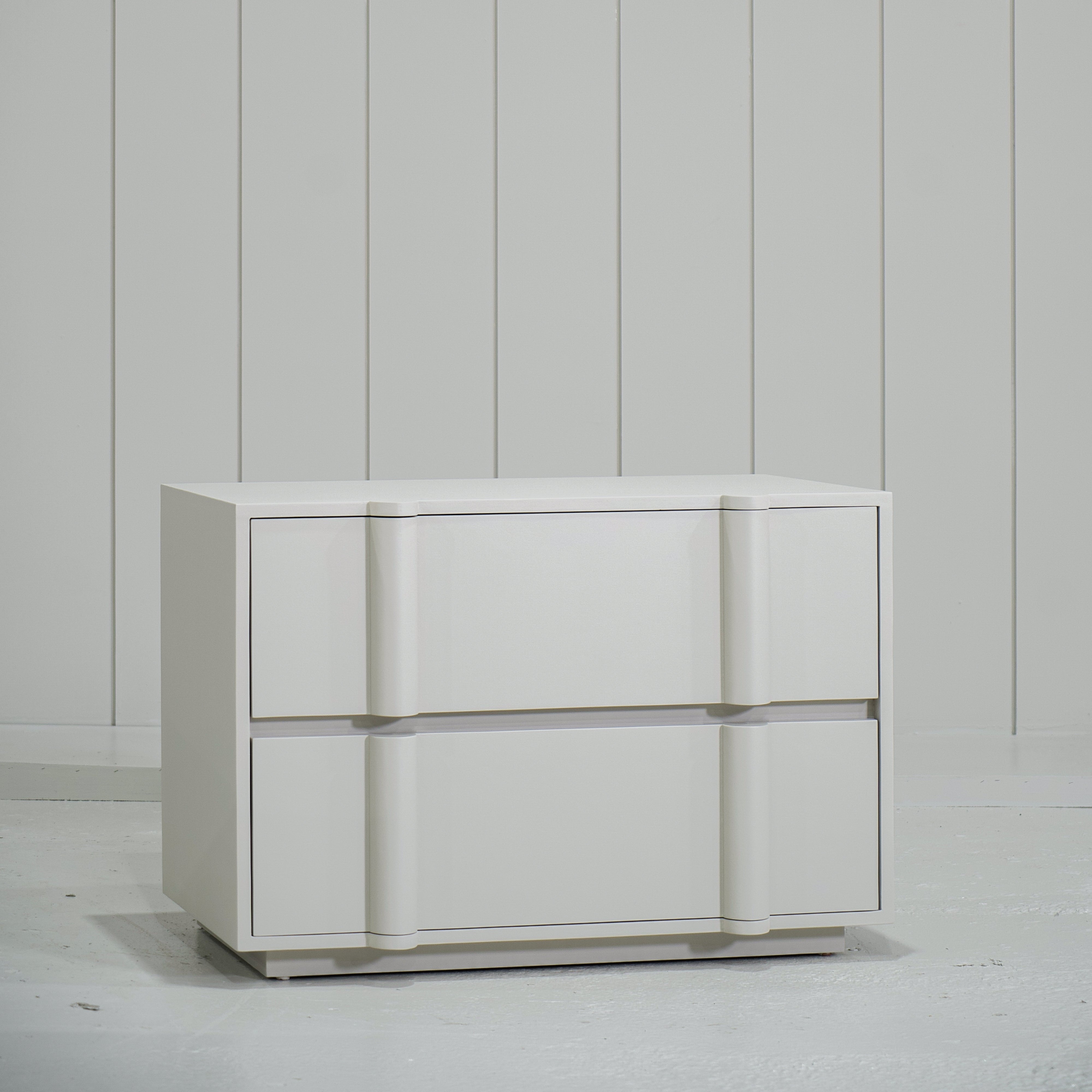 As Shown: 36"W x 18"D x 25"H | Material: Solid Ash | Finish: Plaster Limestone Painted Revere Pewter