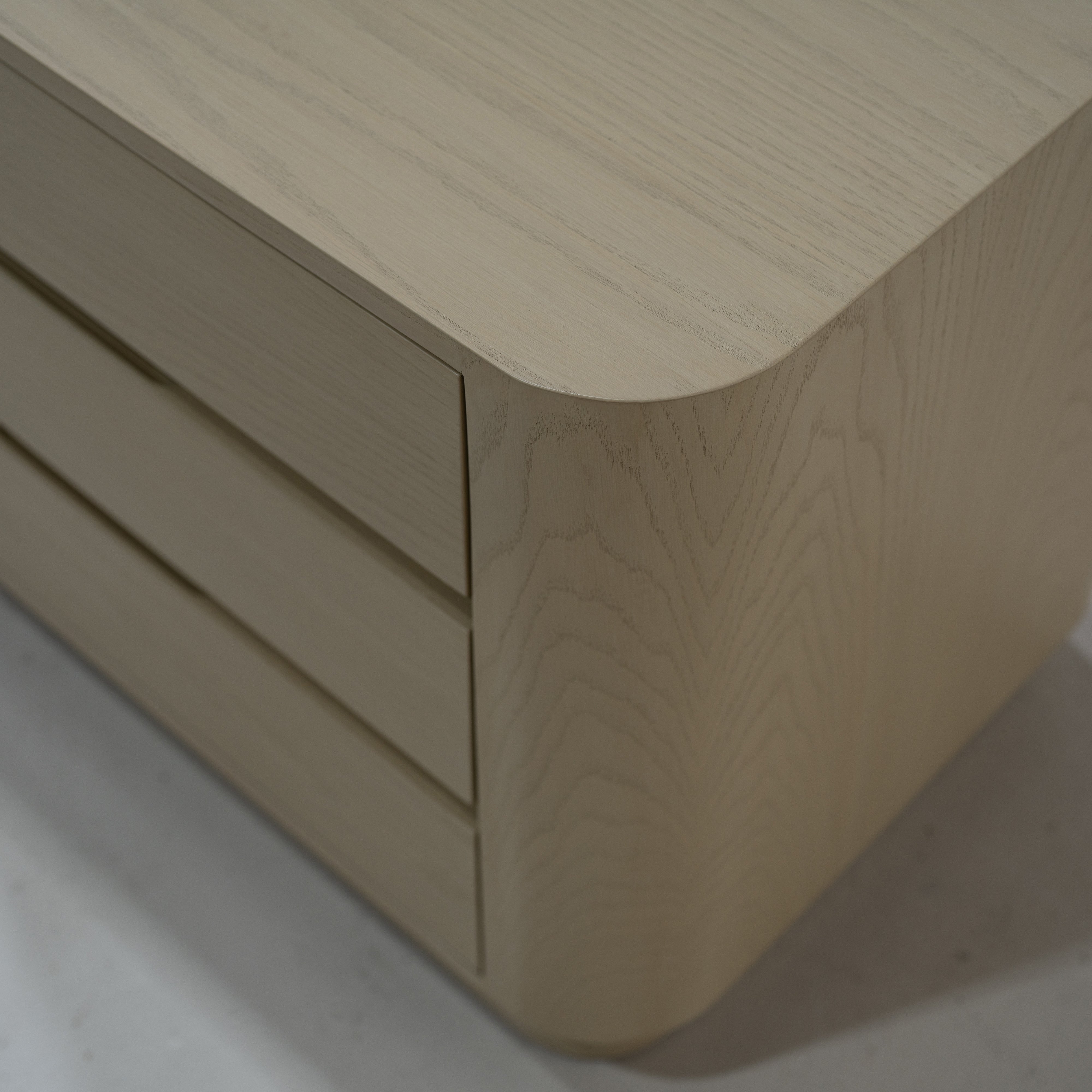 As Shown: 34"W x 22"D x 25"H | Material: Solid Oak | Finish: Sand