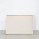 As Shown: in Belgian Oatmeal, oak finished in Mint White Natural.