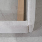 As Shown: in Belgian Oatmeal, oak finished in Mint White Natural.