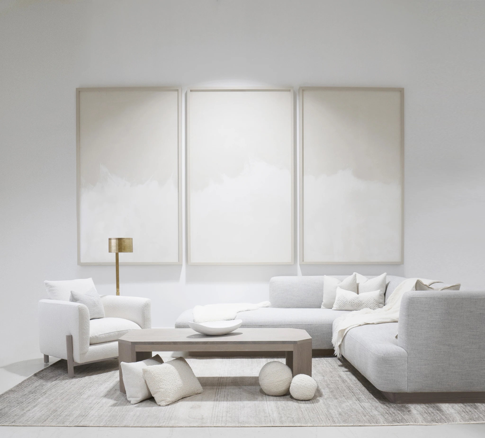 Blizzard - Shown in 50x84 format, painted oak with acrylic. Blizzard #1, #2, #3 | Muskoka Living Collection - Art (Three Pieces)
