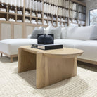 As Shown: Oak finished in Beach White (Discontinued Finish).