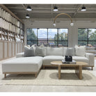 As Shown: Oak finished in Beach White (Discontinued Finish).