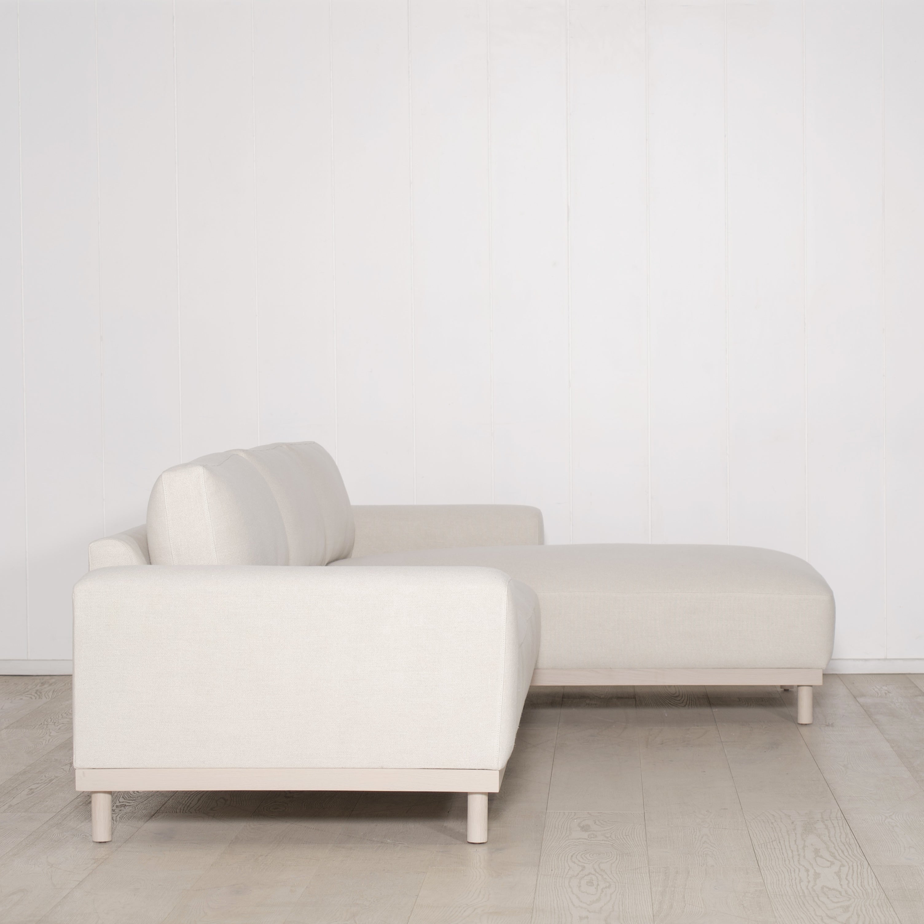 As Shown: in Frame Natural, oak base finished in Mint White Natural.