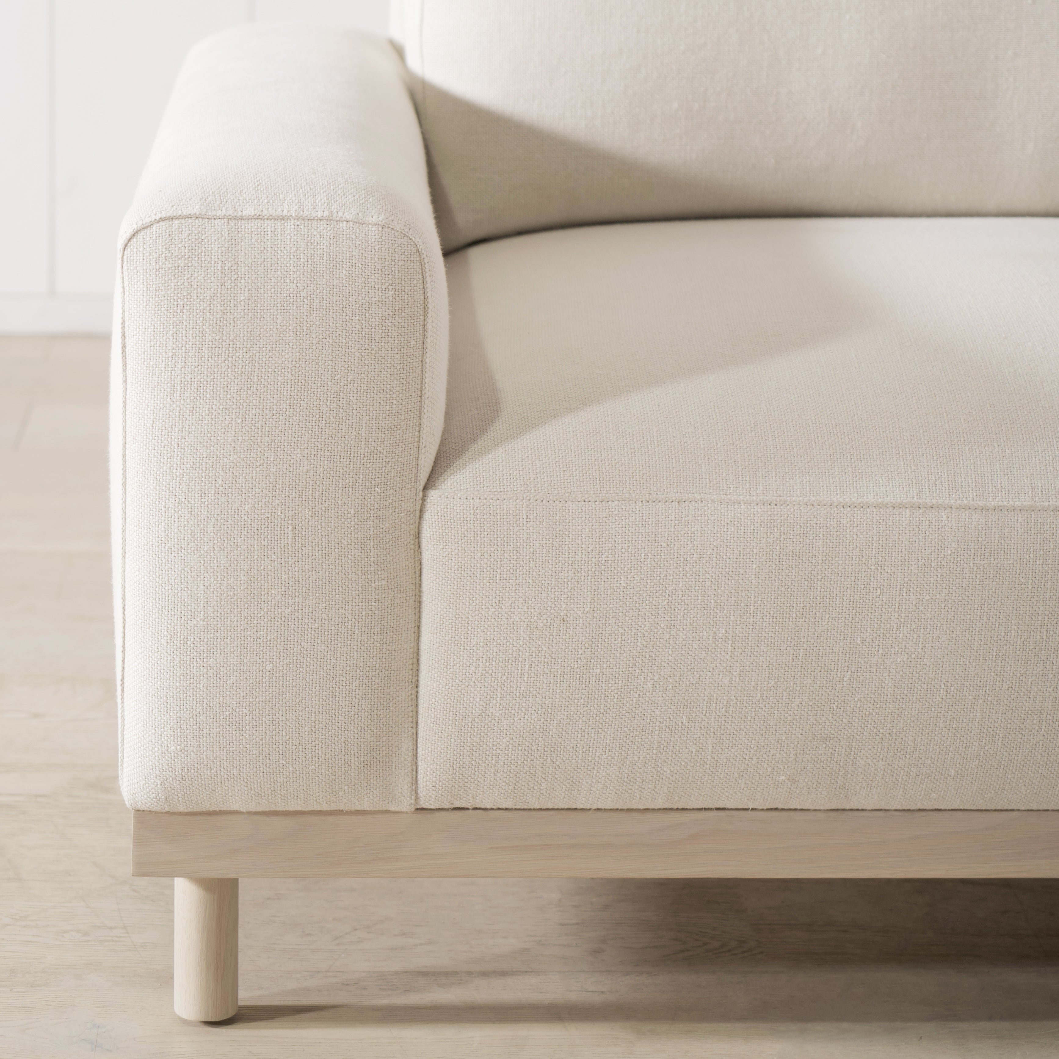 As Shown: in Frame Natural, oak base finished in Mint White Natural.