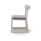 As Shown: in Lincoln Slate seat and Dusty Beige Shearling back. Oak finished in Mint White Super White.