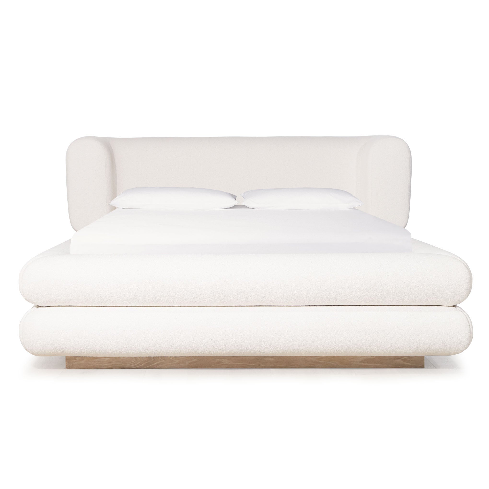 As Shown: King.  in Rome Ivory. Oak finished in Mint White Natural.