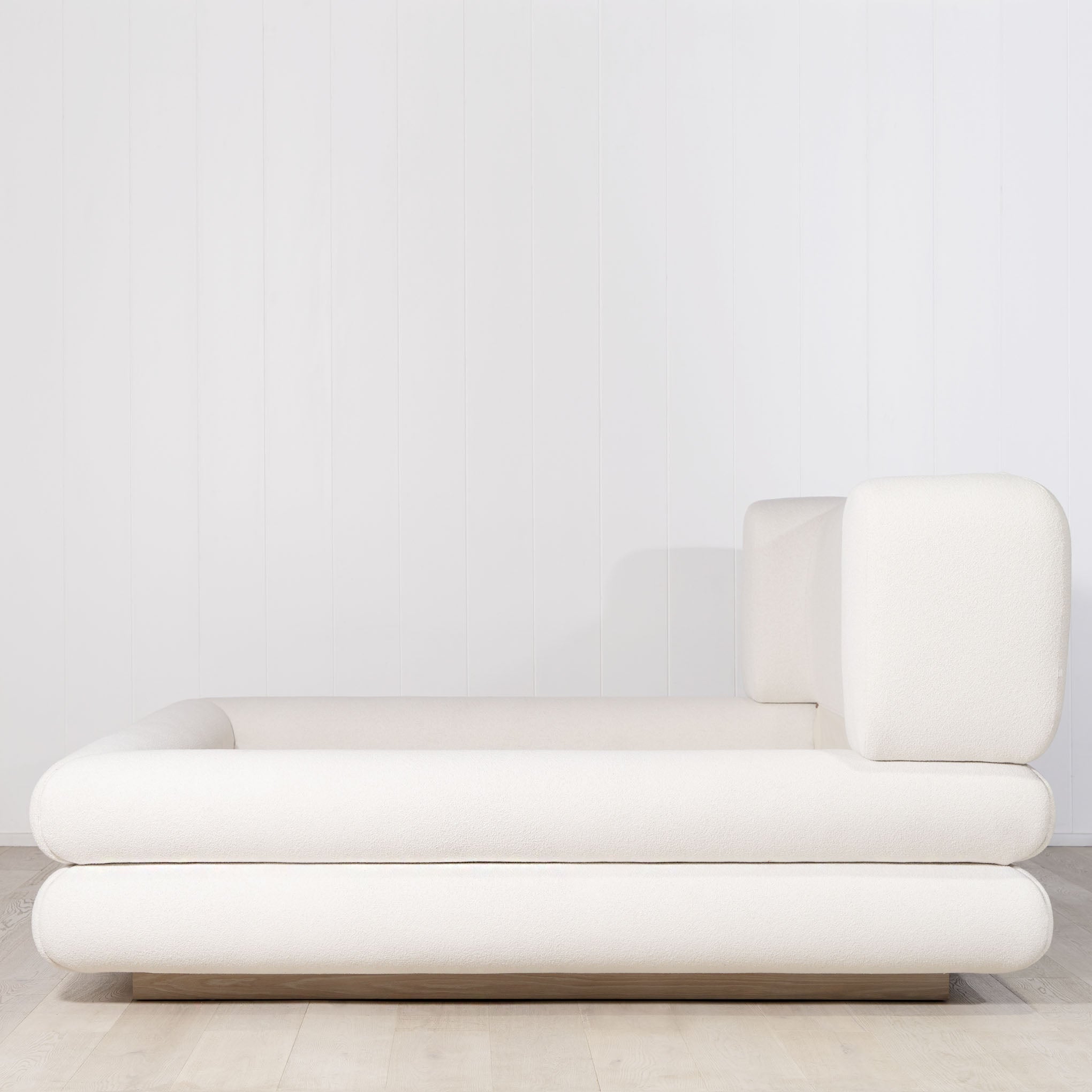 As Shown: King.  in Rome Ivory. Oak finished in Mint White Natural.