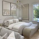 As Shown: in Sheepskin Toast. Oak finished in Mint White / Super White.
