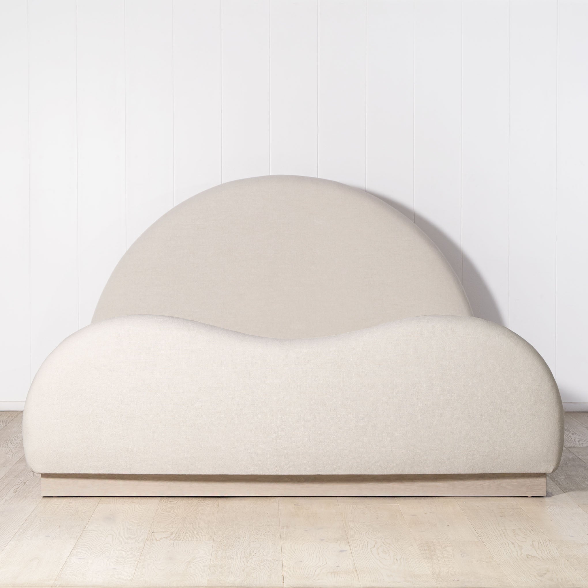 As Shown: in Frame Natural. Oak finished in Mint White / Super White.