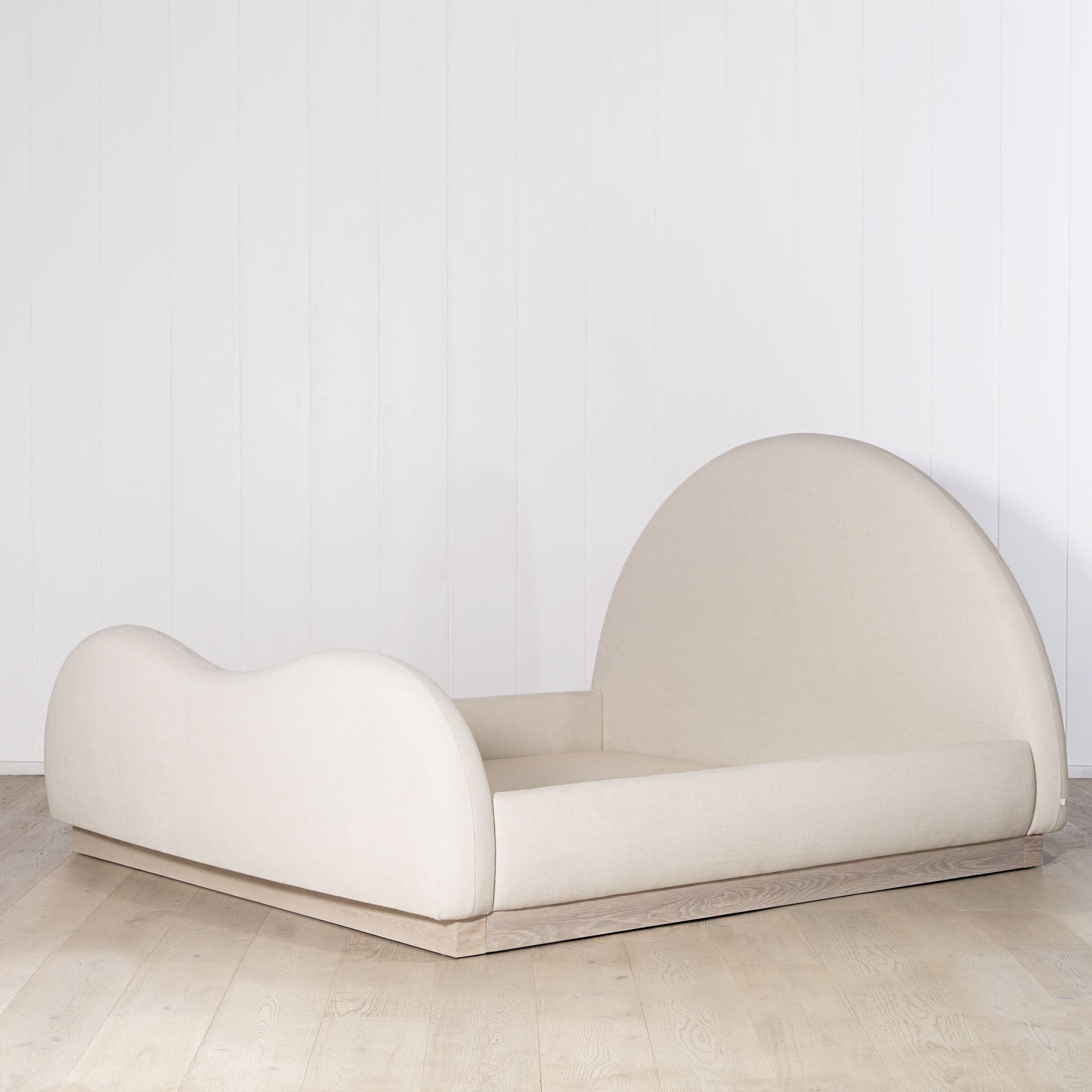 As Shown: in Frame Natural. Oak finished in Mint White / Super White.
