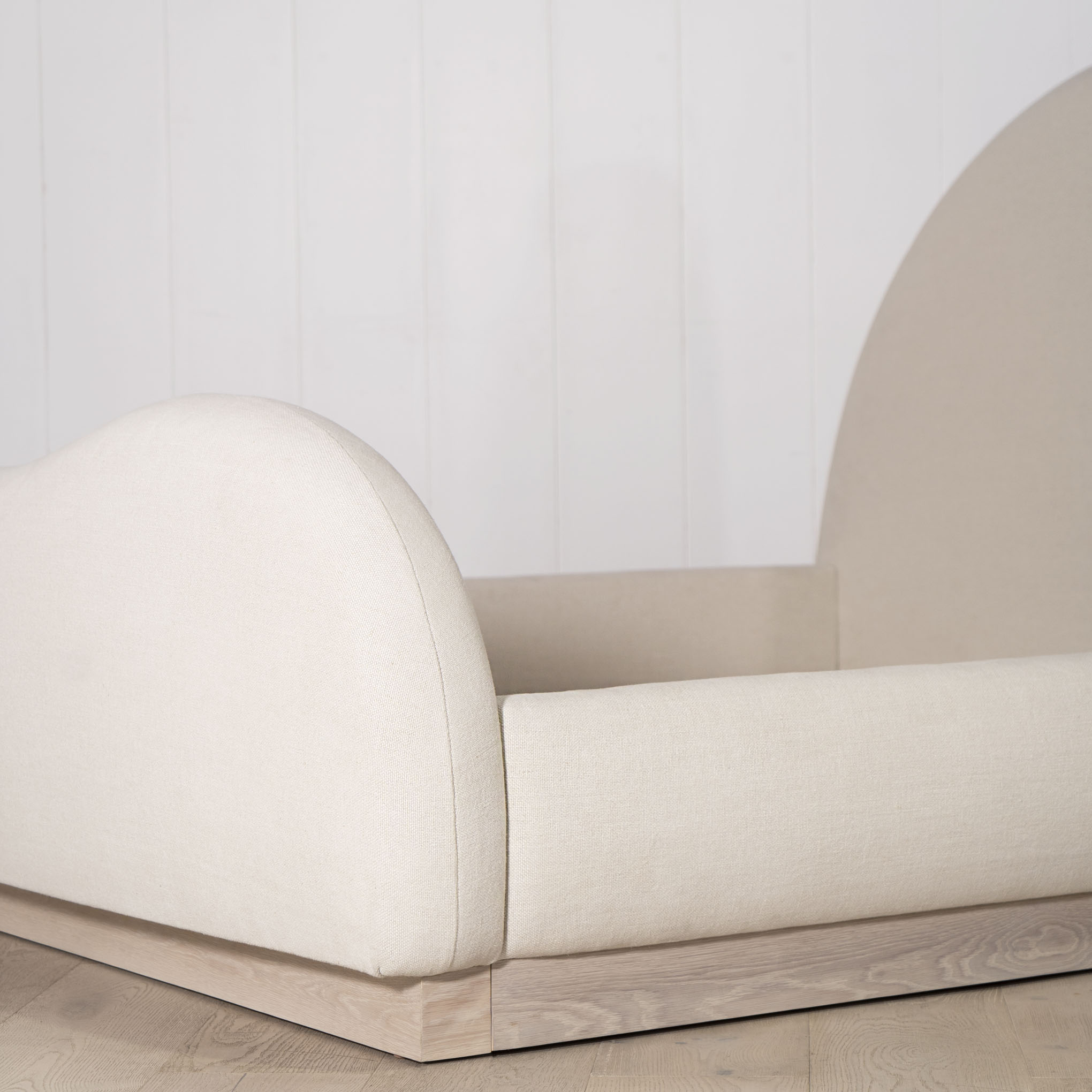 As Shown: in Frame Natural. Oak finished in Mint White / Super White.