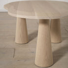 As Shown: Solid Oak finished in Mint White Natural.