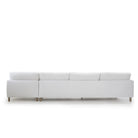 As Shown: in right chaise upholstered in Nomad Snow, oak legs finished in Antique Beige (Discontinued Finish)