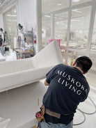As Shown: in Mila Cashew, Mint White / Super White finish