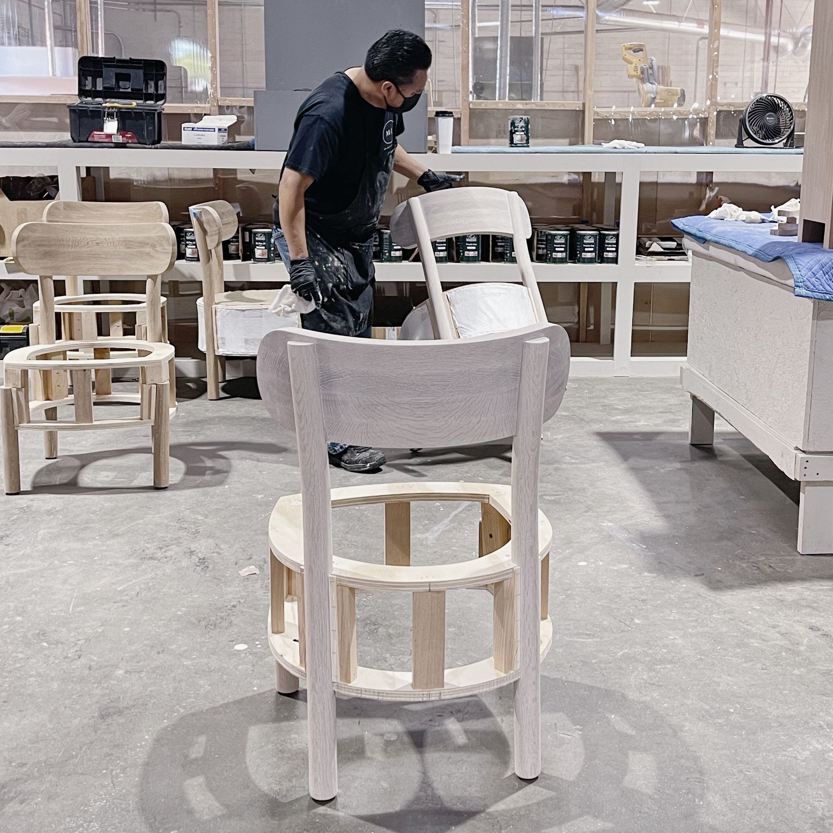 As Shown: in Sheepskin Toast. Oak finished in Nordic White Super White Double.