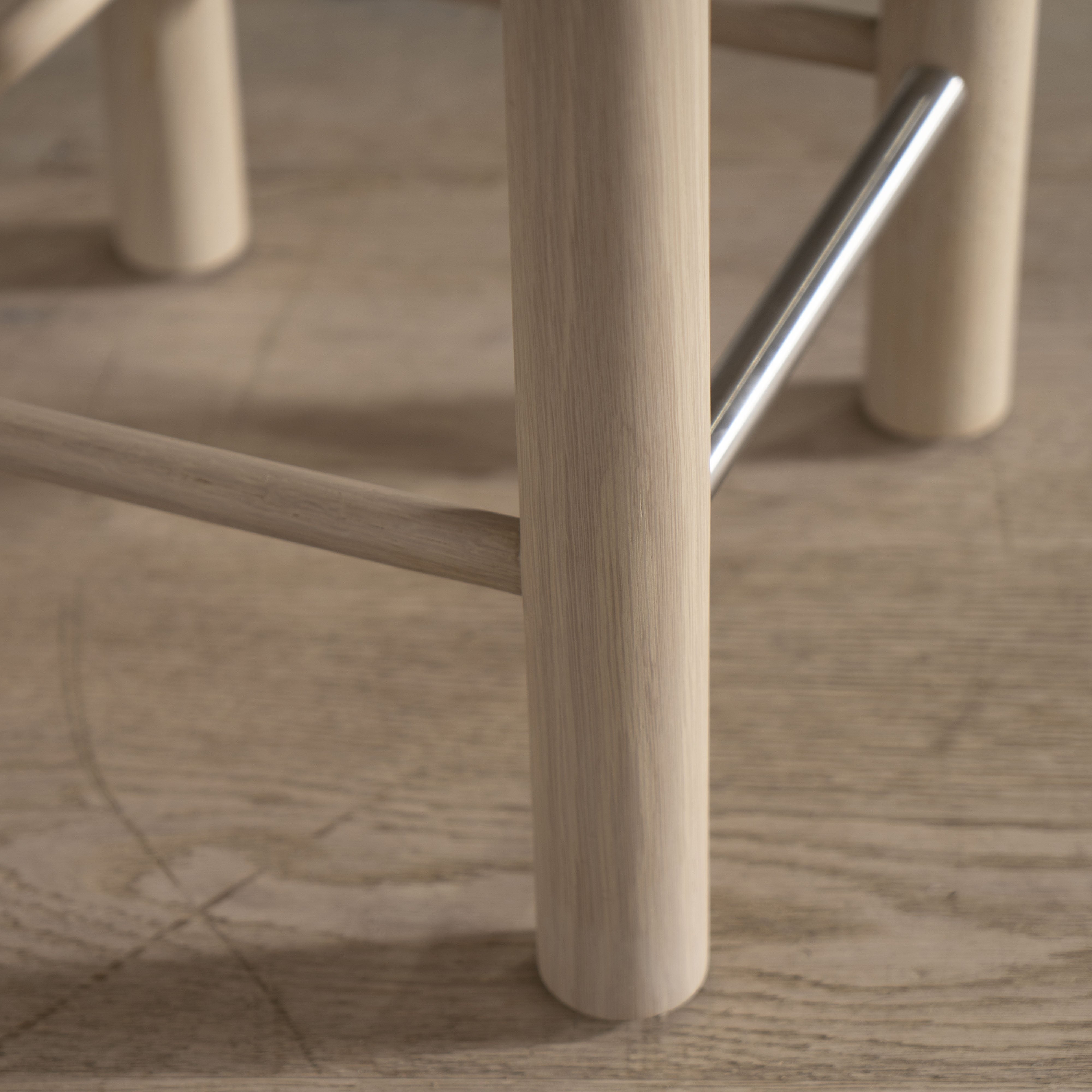 As Shown: in Mint White Natural oak finish and COM fabric.