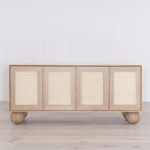 As Shown: in Mint White Natural finish with natural Cane.
