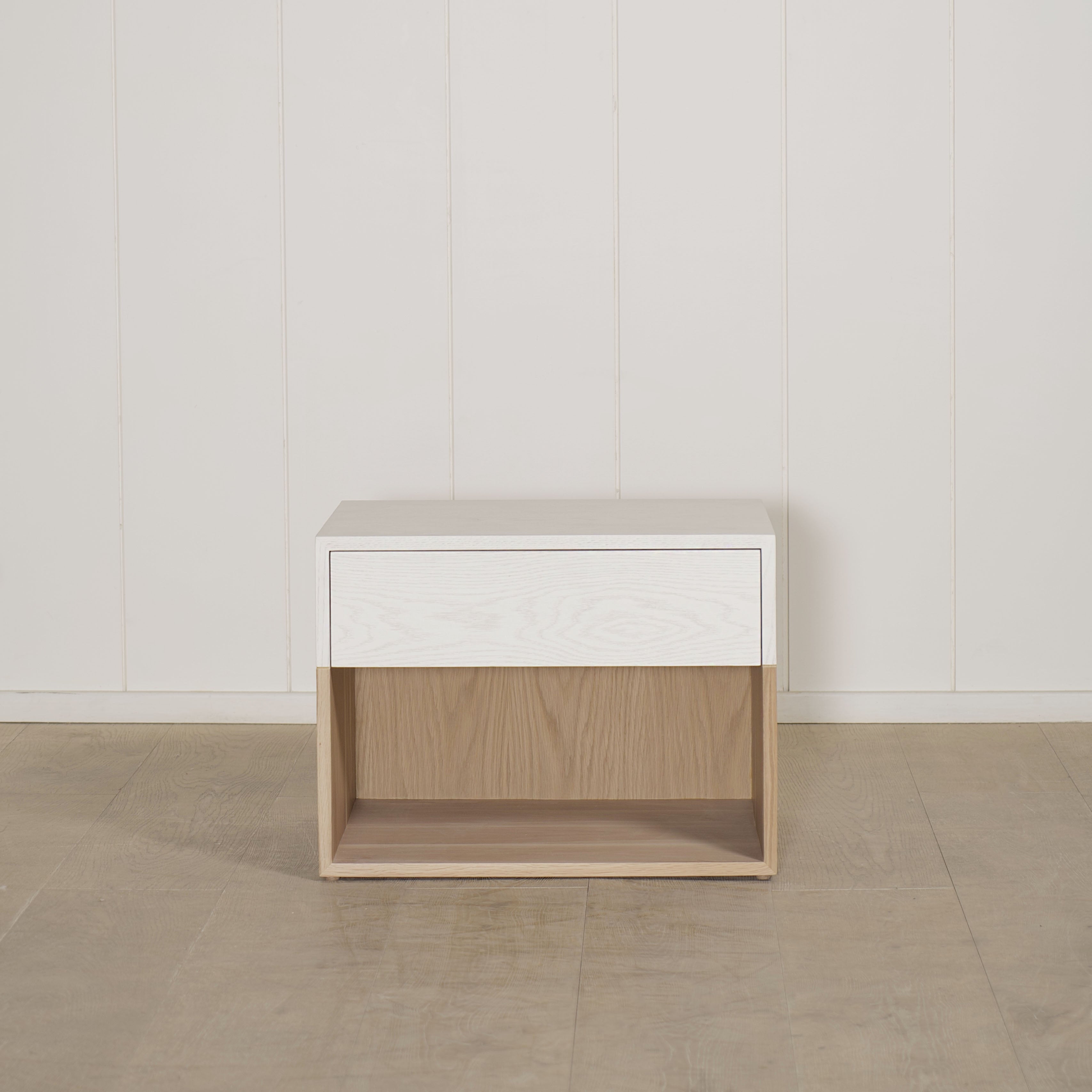 As Shown: finished in Mint White Natural with white top finish.