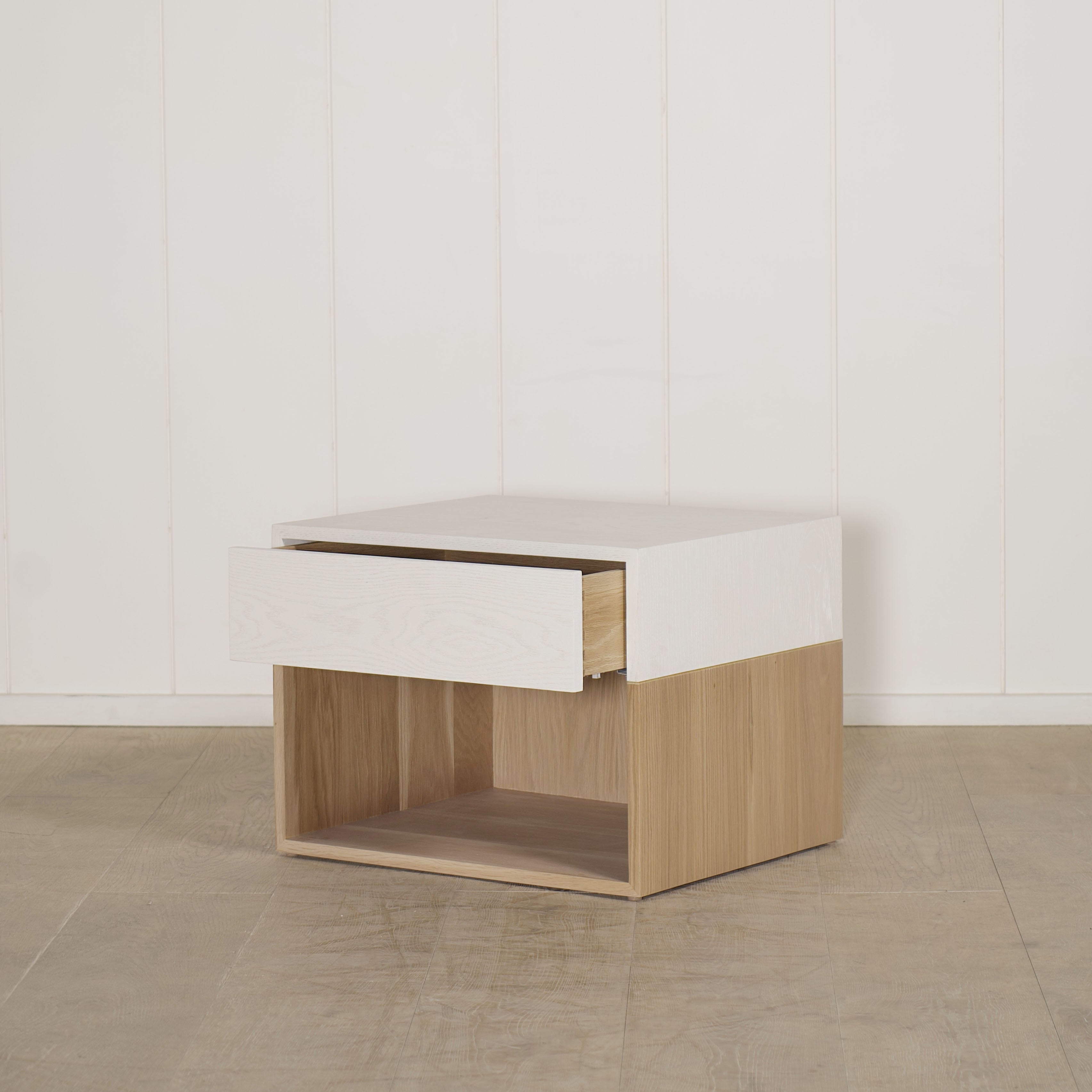 As Shown: finished in Mint White Natural with white top finish.