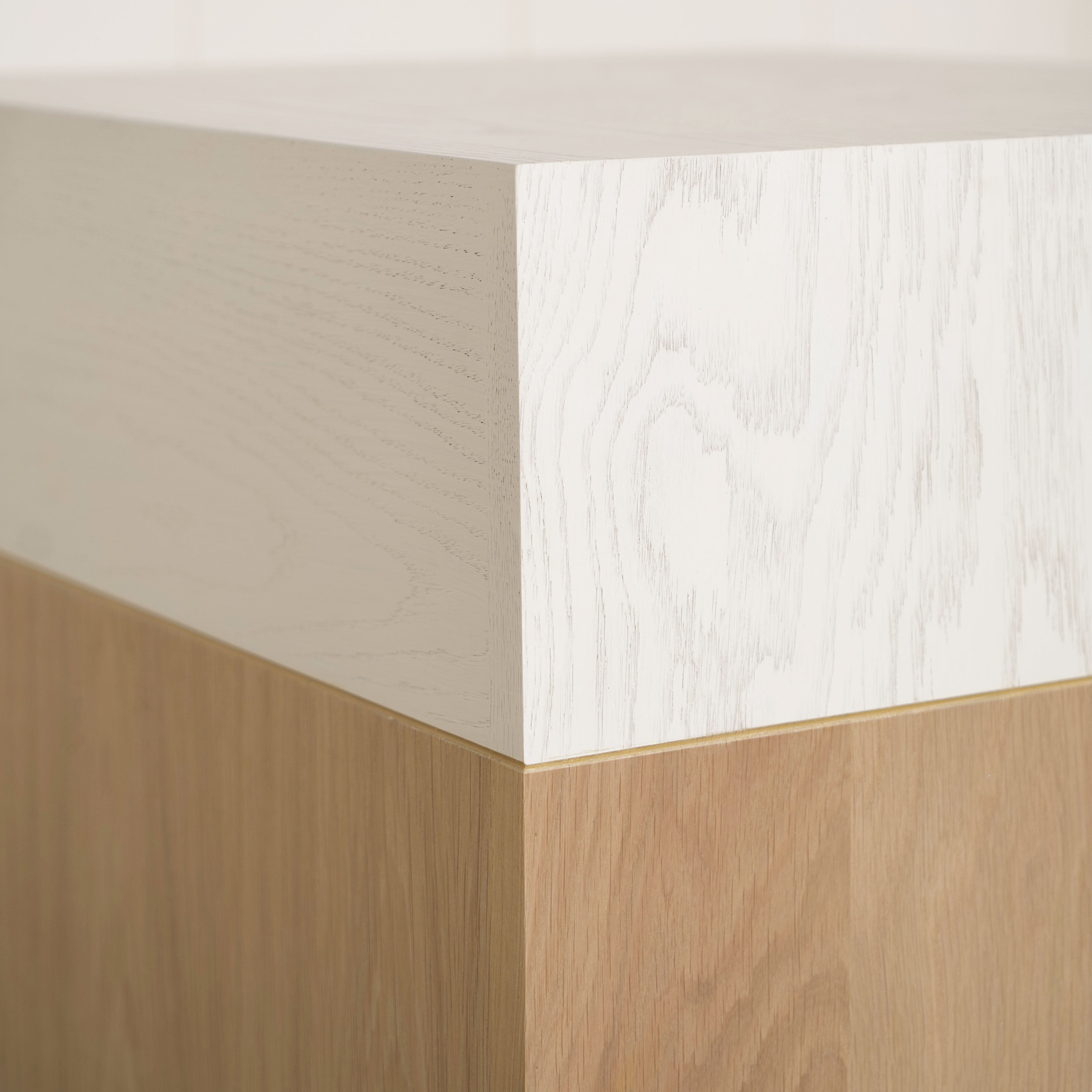 As Shown: finished in Mint White Natural with white top finish.