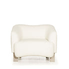 As Shown: in Berber White. Oak legs finished in Mint White Super White