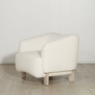 As Shown: in Berber White. Oak legs finished in Mint White Super White