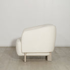 As Shown: in Berber White. Oak legs finished in Mint White Super White
