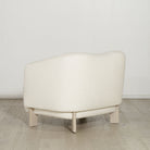 As Shown: in Berber White. Oak legs finished in Mint White Super White