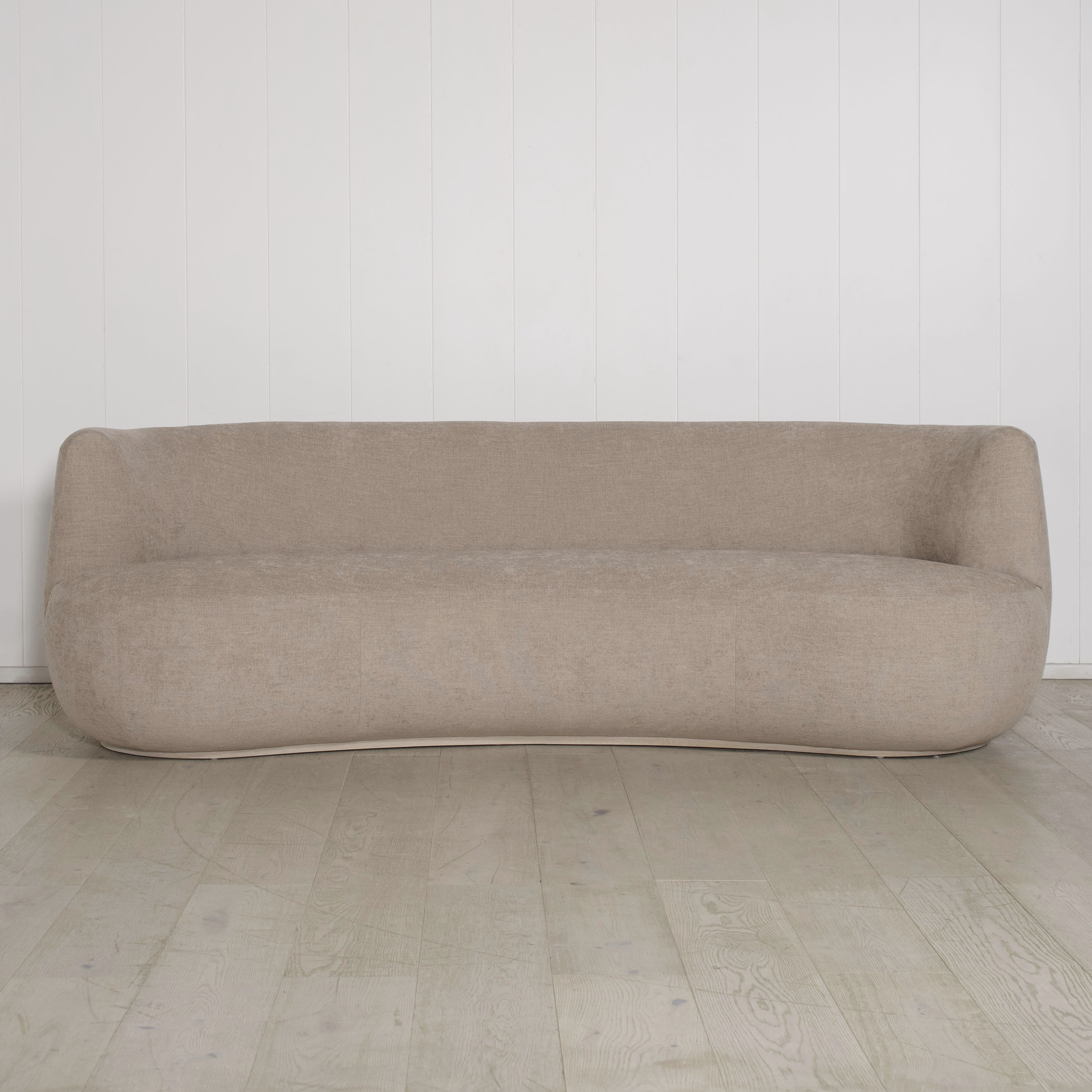 As Shown: Upholstered in Sawyer Wheat, oak base finished in Mint White Natural.