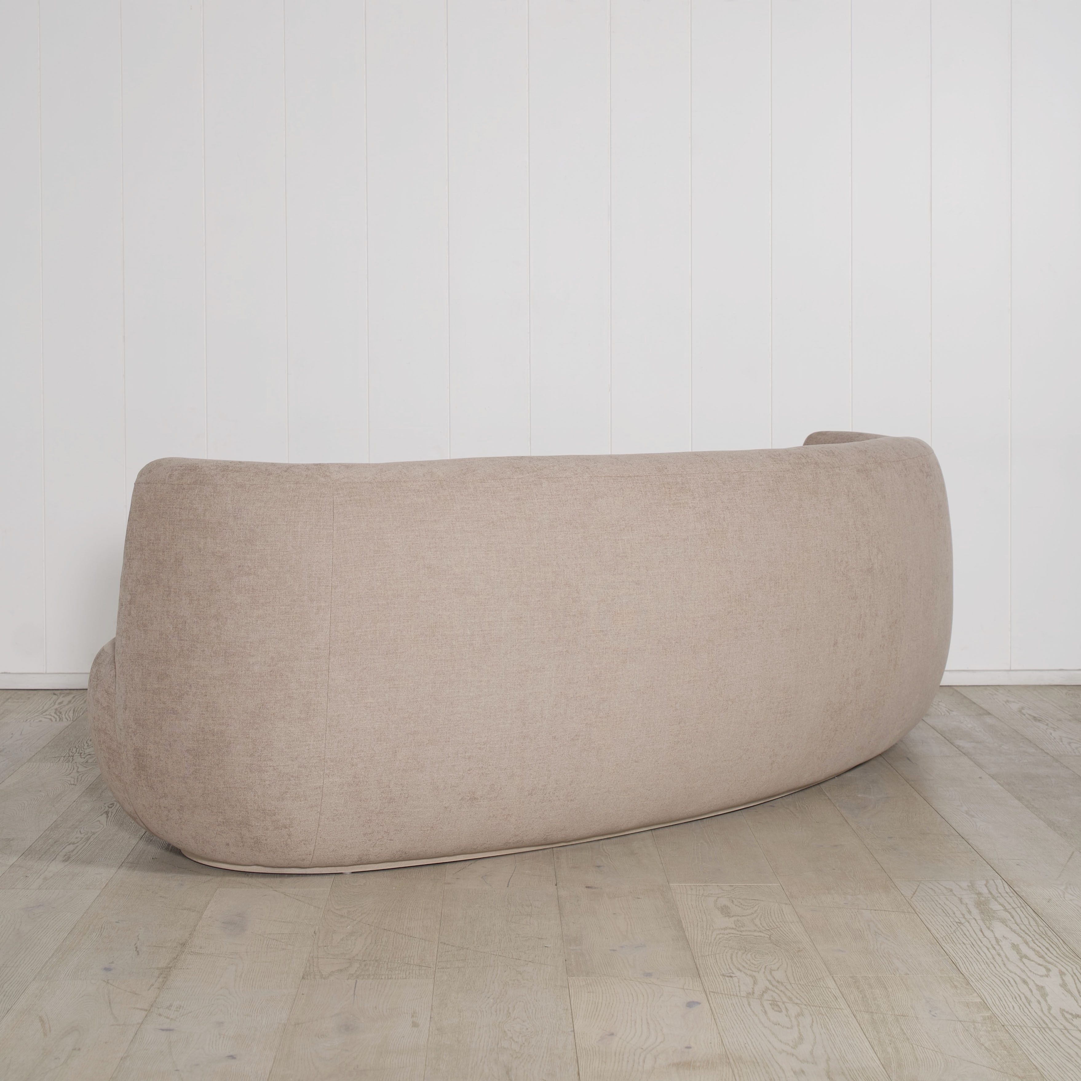 As Shown: Upholstered in Sawyer Wheat, oak base finished in Mint White Natural.