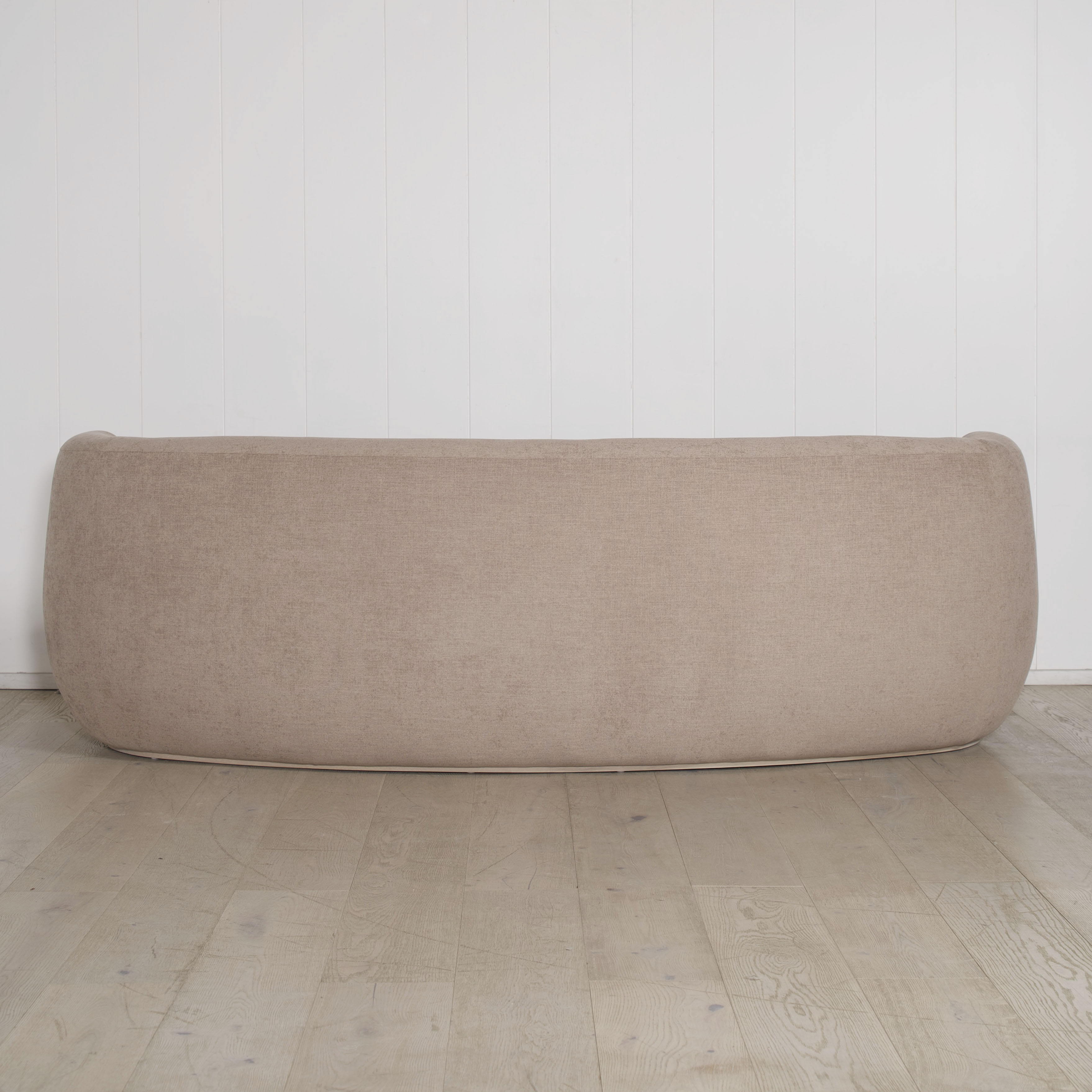 As Shown: Upholstered in Sawyer Wheat, oak base finished in Mint White Natural.